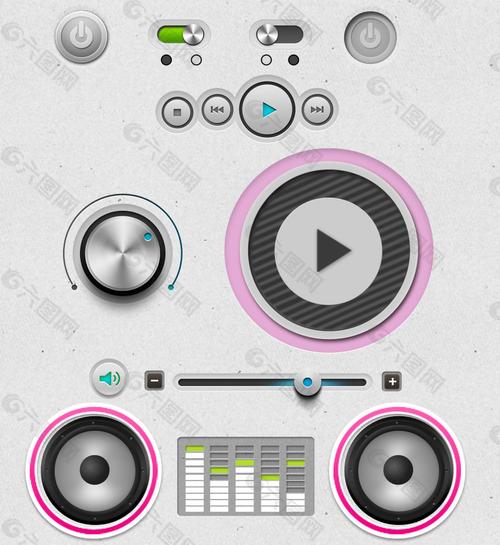 音乐播放器设计ui素材网页ui素材免费下载(图片编号:9022484)-六图网